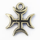 23mm Pewter Lunar Cross Charm #NBS031-General Bead
