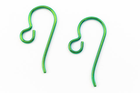 20mm Green Niobium Shepherd Hook Ear Wire #NFB017-General Bead