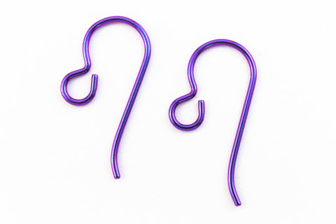 20mm Purple Niobium Shepherd Hook Ear Wire #NFF017-General Bead