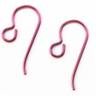 20mm Pink Niobium Shepherd Hook Ear Wire #NFG017-General Bead