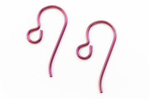 20mm Pink Niobium Shepherd Hook Ear Wire #NFG017-General Bead