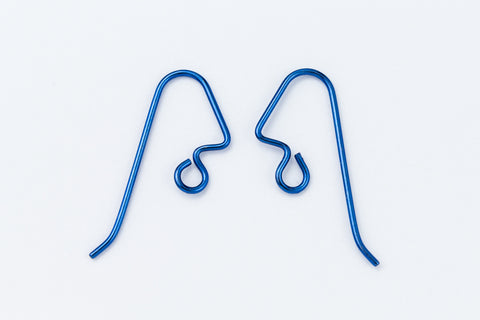22mm Dark Blue Niobium Angular Ear Wire #NFQ017-General Bead
