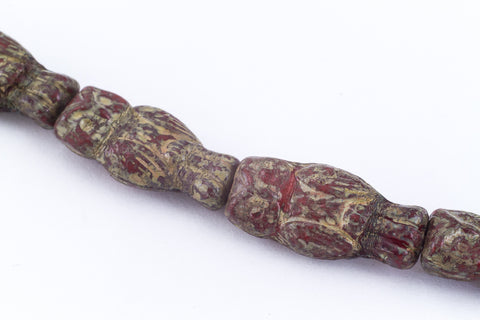 15mm Dark Coral Picasso Owl Bead #OWL001-General Bead