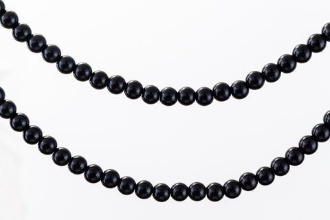 60" Strand 3mm Jet Plastic Pearls #PAC006-General Bead