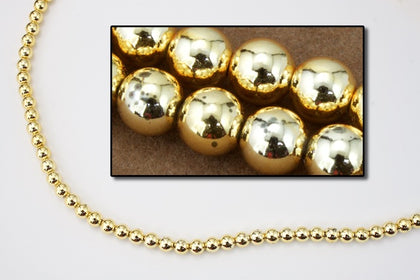 60" Strand 6mm Gold Plastic Pearls #PAF004-General Bead