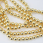 60" Strand 5mm Gold Plastic Pearls #PAE004-General Bead