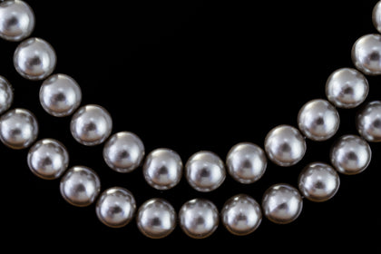 60" Strand 10mm Matte Silver Plastic Pearls #PAI013-General Bead