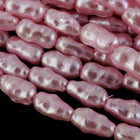 30" Strand 4mm x 7mm Pink "Biwa" Style Faux Pearls #PBW001-General Bead