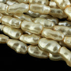 30" Strand 4mm x 7mm Tan "Biwa" Style Faux Pearls #PBW005-General Bead