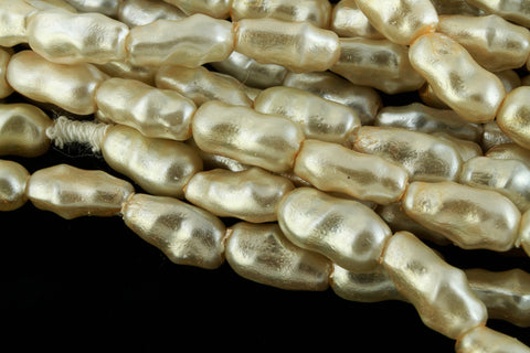 30" Strand 4mm x 7mm Tan "Biwa" Style Faux Pearls #PBW005-General Bead