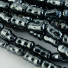 30" Strand 4mm x 7mm Gunmetal "Biwa" Style Faux Pearls #PBW009-General Bead