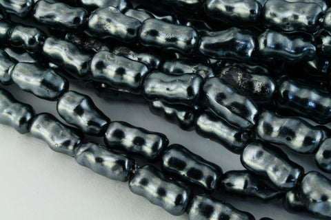 30" Strand 4mm x 7mm Gunmetal "Biwa" Style Faux Pearls #PBW009-General Bead