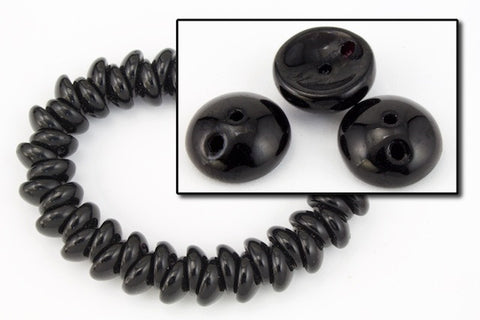 4mm x 8mm Opaque Black Piggy Bead-General Bead