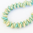 4mm x 8mm Opaque Turquoise and Cream Piggy Bead (50 Pcs) #PIG014-General Bead