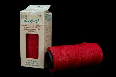 Dark Red Knot-it! Waxed Brazilian Poly Cord (144 Meter) #CDY012