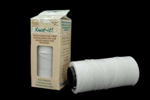 Extra White Knot-it! Waxed Brazilian Poly Cord (144 Meter) #CDY015