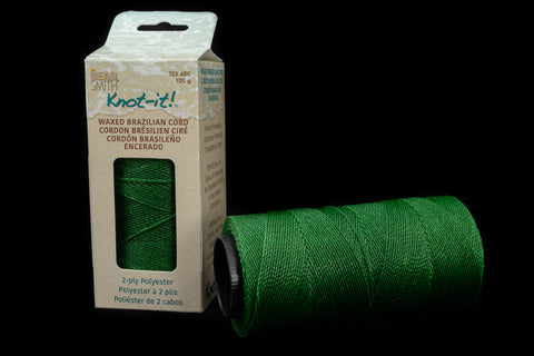 Grass Green Knot-it! Waxed Brazilian Poly Cord (144 Meter) #CDY017