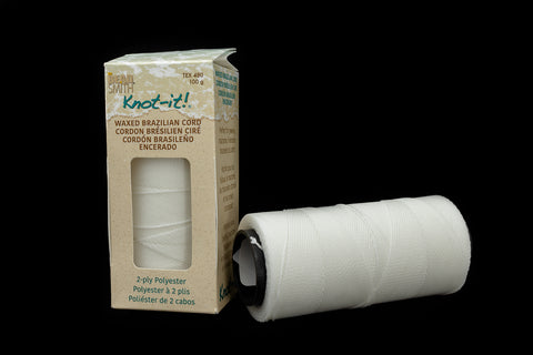 White Knot-it! Waxed Brazilian Poly Cord (144 Meter) #CDY025