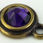 34ss Purple Velvet/Antique Brass Tierracast Bezel Ear Post with Loop #CKD316-General Bead