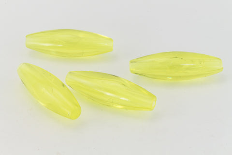 6mm x 19mm Transparent Yellow Quality Plastic Spaghetti Bead (500 Pcs) #QPB260-General Bead
