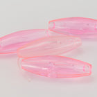 6mm x 19mm Transparent Pink Quality Plastic Spaghetti Bead (500 Pcs) #QPB261-General Bead