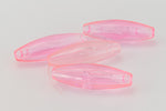 6mm x 19mm Transparent Pink Quality Plastic Spaghetti Bead (500 Pcs) #QPB261-General Bead