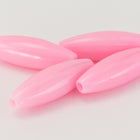 6mm x 19mm Opaque Pink Beadery Spaghetti Bead (32 Pcs) #QPB273-General Bead