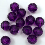 Beadery Transparent Dark Amethyst Faceted Round Beads (6mm, 8mm, 12mm)-General Bead