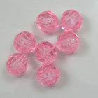 Transparent Pink Quality Plastic Faceted Bead-General Bead