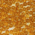 Beadery Transparent Topaz Faceted Round Beads (4mm, 6mm, 8mm, 10mm, 12mm)-General Bead