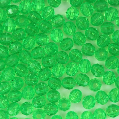 Transparent Lime Quality Plastic Faceted Bead-General Bead