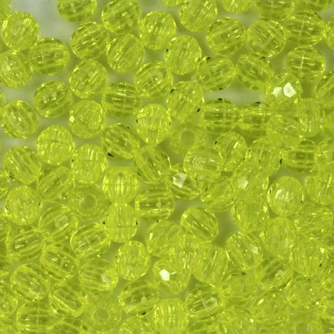 Transparent Yellow Quality Plastic Faceted Bead-General Bead