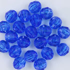 Beadery Transparent Dark Sapphire Faceted Round Beads (4mm, 6mm, 8mm, 10mm, 12mm)-General Bead