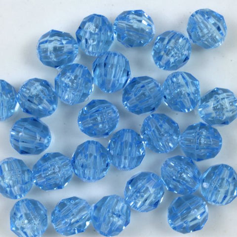 Beadery Transparent Light Sapphire Faceted Round Beads (4mm, 6mm, 8mm, 10mm)-General Bead