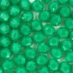 Beadery Opaque Green Faceted Round Beads (6mm)-General Bead