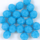 Beadery Opaque Dark Turquoise Faceted Round Beads (8mm)-General Bead