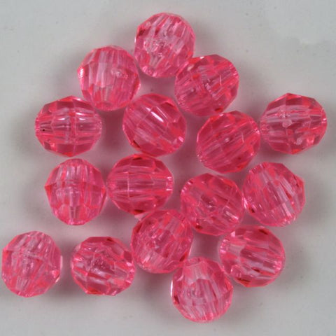 Beadery Transparent Hot Pink Faceted Round Beads (4mm, 6mm, 8mm, 10mm, 12mm)-General Bead