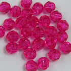 Beadery Transparent Fuchsia Faceted Round Beads (6mm, 8mm)-General Bead