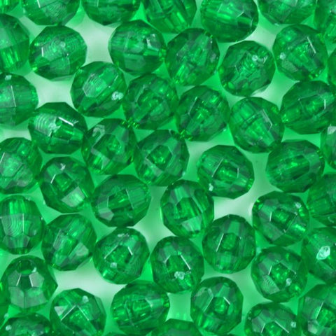 Beadery Transparent Emerald Faceted Round Beads (4mm, 6mm, 8mm, 10mm, 12mm)-General Bead