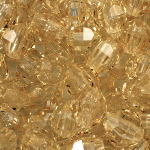 Beadery Transparent Champagne Faceted Round Beads (4mm, 6mm, 8mm, 10mm, 12mm)-General Bead