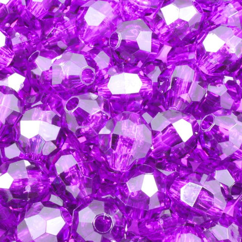 Beadery Transparent Dark Amethyst Faceted Round Beads (6mm, 8mm, 12mm)-General Bead