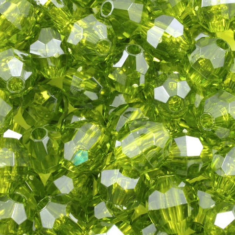 Transparent Olive Quality Plastic Faceted Bead-General Bead