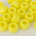 6mm x 9mm Yellow Pony Plastic Craft Bead #QUA004-General Bead