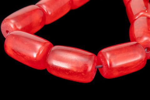 16" Strand 21mm x 14mm Red Barrel Resin Beads (19 Pcs) #RES102