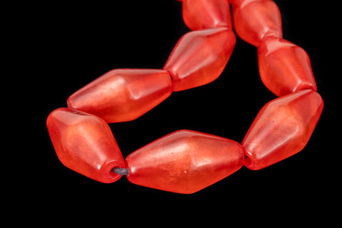 16" Strand 24mm x 12mm Red Long Bicone Resin Beads (18 Pcs) #RES104