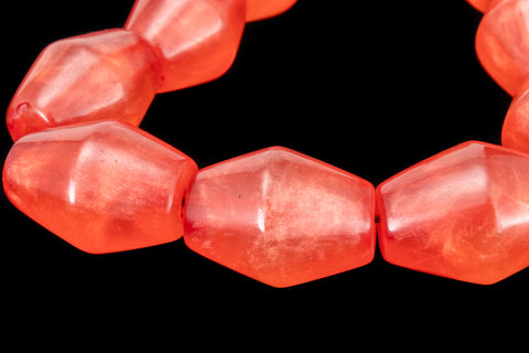 16" Strand 24mm x 18mm Red Bicone Resin Beads (18 Pcs) #RES105