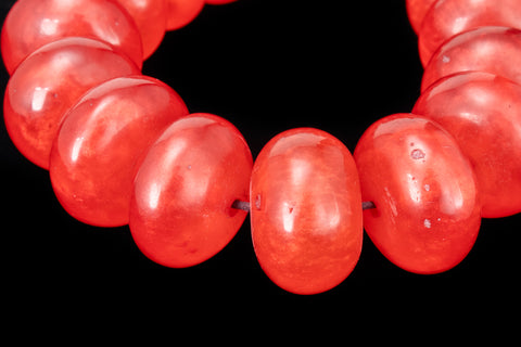 16" Strand 21mm x 13mm Red Rondelle Resin Beads (33 Pcs) #RES106