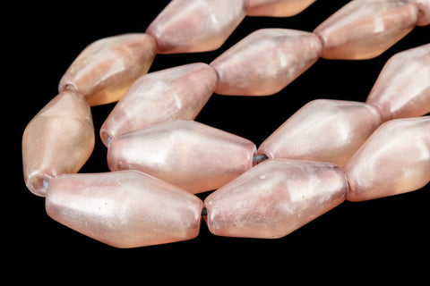 16" Strand 24mm x 12mm Rose Long Bicone Resin Beads (18 Pcs) #RES304