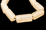 16" Strand 22mm x 7mm Peach Rectangle Resin Beads (18 Pcs) #RES407