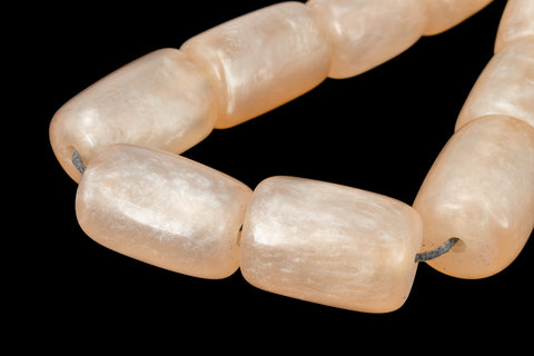 16" Strand 21mm x 14mm Peach Barrel Resin Beads (19 Pcs) #RES402